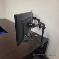 Black Dual Monitor Arm Stand w/ Clamp Mount
